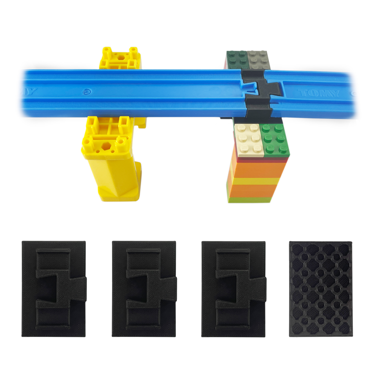 プラレール・レゴ用 組み合わせレール ブラック